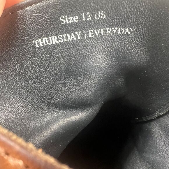 Thursday Boots captain Brown Leather Cap Toe Lace-up Classic Size 12 - Picture 8 of 9